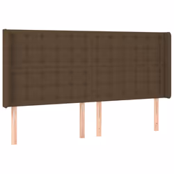 vidaXL Testiera a LED Marrone Scuro 163x16x118/128 cm in Tessuto - Vista aggiuntiva 3