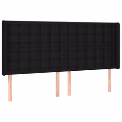 vidaXL Testiera a LED Nera 203x16x118/128 cm in Tessuto - Vista aggiuntiva 3