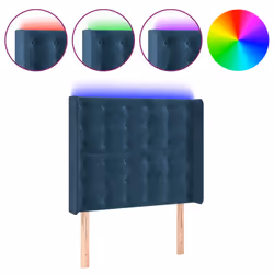 Testiera a LED Blu Scuro 83x16x118/128 cm in Vellutocod mxl 121813