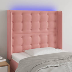 vidaXL Testiera a LED rosa 83x16x118/128 cm in Velluto