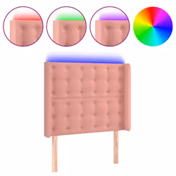 vidaXL Testiera a LED rosa 83x16x118/128 cm in Velluto - Vista aggiuntiva 2