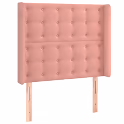 vidaXL Testiera a LED rosa 83x16x118/128 cm in Velluto - Vista aggiuntiva 3