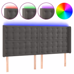 vidaXL Testiera a LED Grigio Scuro 163x16x118/128cm in Velluto - Vista aggiuntiva 2