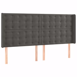vidaXL Testiera a LED Grigio Scuro 163x16x118/128cm in Velluto - Vista aggiuntiva 3