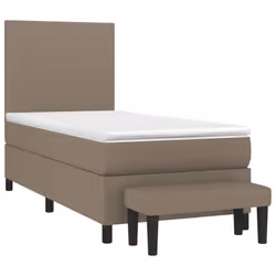 vidaXL Giroletto a Molle con Materasso Tortora 80x200 cm inTessuto - Vista aggiuntiva 3