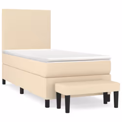 vidaXL Giroletto a Molle con Materasso Crema 80x200 cm inTessuto - Vista aggiuntiva 2