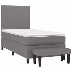 vidaXL Giroletto a Molle con Materasso Grigio Scuro 90x200 cm Tessuto - Vista aggiuntiva 3