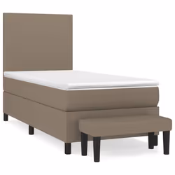 vidaXL Giroletto a Molle con Materasso Tortora 90x200 cm inTessuto - Vista aggiuntiva 2