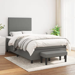 vidaXL Giroletto a Molle con Materasso Grigio Scuro 120x200 cm Tessuto