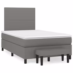 vidaXL Giroletto a Molle con Materasso Grigio Scuro 120x200 cm Tessuto - Vista aggiuntiva 2