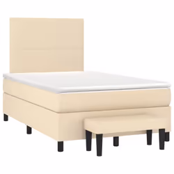 vidaXL Giroletto a Molle con Materasso Crema 120x200 cm in Tessuto - Vista aggiuntiva 3