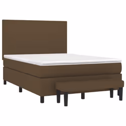 vidaXL Giroletto a Molle con Materasso Marrone Scuro 140x200cm Tessuto - Vista aggiuntiva 3