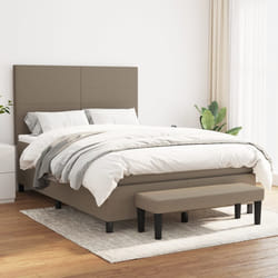 vidaXL Giroletto a Molle con Materasso Tortora 140x200 cm in Tessuto