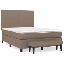 vidaXL Giroletto a Molle con Materasso Tortora 140x200 cm in Tessuto - Vista aggiuntiva 2