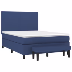 vidaXL Giroletto a Molle con Materasso Blu 140x200 cm in Tessuto - Vista aggiuntiva 3