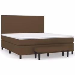 vidaXL Giroletto a Molle con Materasso Marrone Scuro 160x200cm Tessuto - Vista aggiuntiva 2