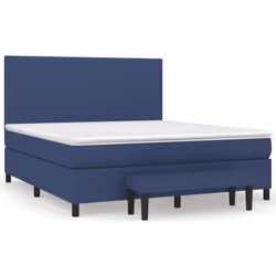 vidaXL Giroletto a Molle con Materasso Blu 160x200 cm in Tessuto - Vista aggiuntiva 2