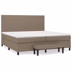 vidaXL Giroletto a Molle con Materasso Tortora 200x200 cm in Tessuto - Vista aggiuntiva 2