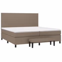 vidaXL Giroletto a Molle con Materasso Tortora 200x200 cm in Tessuto - Vista aggiuntiva 3