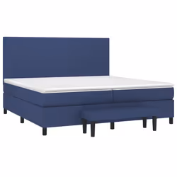 vidaXL Giroletto a Molle con Materasso Blu 200x200 cm in Tessuto - Vista aggiuntiva 3