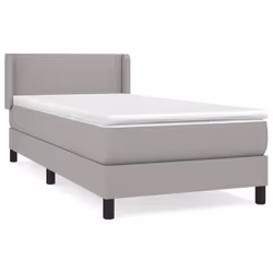 vidaXL Giroletto a Molle con Materasso Grigio Chiaro 80x200 cm Tessuto - Vista aggiuntiva 2