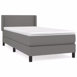 vidaXL Giroletto a Molle con Materasso Grigio Scuro 80x200 cm Tessuto - Vista aggiuntiva 2