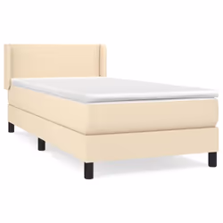 vidaXL Giroletto a Molle con Materasso Crema 80x200 cm inTessuto - Vista aggiuntiva 2