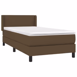 vidaXL Giroletto a Molle con Materasso Marrone Scuro 90x190cm Tessuto - Vista aggiuntiva 3