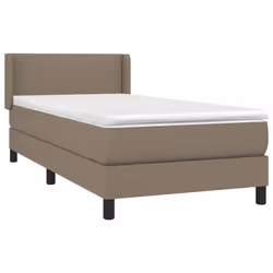 vidaXL Giroletto a Molle con Materasso Tortora 90x190 cm in Tessuto - Vista aggiuntiva 3