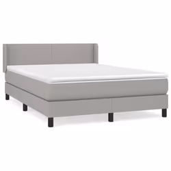 vidaXL Giroletto a Molle con Materasso Grigio Chiaro 140x200cm Tessuto - Vista aggiuntiva 2