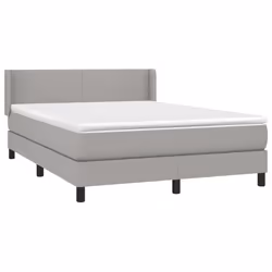 vidaXL Giroletto a Molle con Materasso Grigio Chiaro 140x200cm Tessuto - Vista aggiuntiva 3