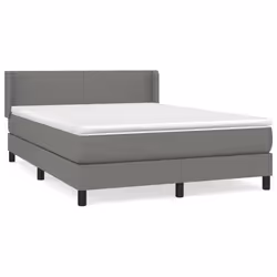 vidaXL Giroletto a Molle con Materasso Grigio Scuro 140x200cm Tessuto - Vista aggiuntiva 2