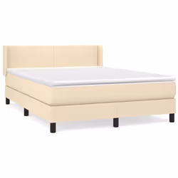vidaXL Giroletto a Molle con Materasso Crema 140x200 cm in Tessuto - Vista aggiuntiva 2