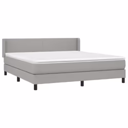 vidaXL Giroletto a Molle con Materasso Grigio Chiaro160x200 cm Tessuto - Vista aggiuntiva 3