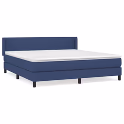 vidaXL Giroletto a Molle con Materasso Blu 160x200 cm in Tessuto - Vista aggiuntiva 2