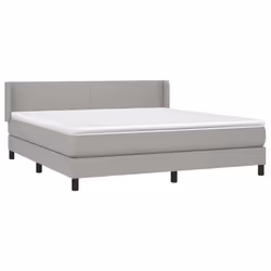 vidaXL Giroletto a Molle con Materasso Grigio Chiaro180x200 cm Tessuto - Vista aggiuntiva 3