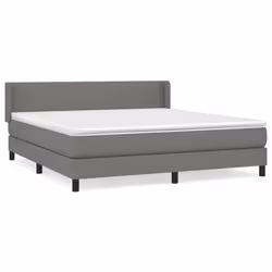 vidaXL Giroletto a Molle con Materasso Grigio Scuro 180x200 cm Tessuto - Vista aggiuntiva 2