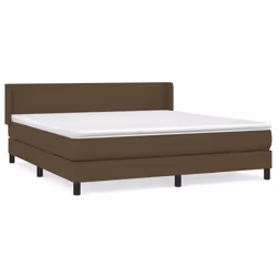 vidaXL Giroletto a Molle con Materasso Marrone Scuro 180x200cm Tessuto - Vista aggiuntiva 2