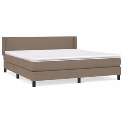 vidaXL Giroletto a Molle con Materasso Tortora 180x200 cm in Tessuto - Vista aggiuntiva 2