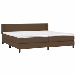 vidaXL Giroletto a Molle con Materasso Marrone Scuro 200x200cm Tessuto - Vista aggiuntiva 3