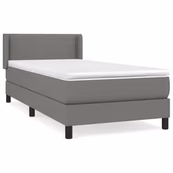 vidaXL Giroletto a Molle con Materasso Grigio Scuro 80x200 cm Tessuto - Vista aggiuntiva 2
