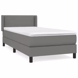 vidaXL Giroletto a Molle con Materasso Grigio Scuro 90x200 cm Tessuto - Vista aggiuntiva 2
