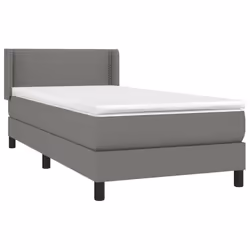 vidaXL Giroletto a Molle con Materasso Grigio Scuro 90x200 cm Tessuto - Vista aggiuntiva 3