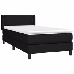 vidaXL Giroletto a Molle con Materasso Nero 90x200 cm in Tessuto - Vista aggiuntiva 3