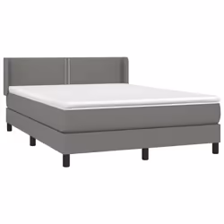 vidaXL Giroletto a Molle con Materasso Grigio Scuro 140x190 cm Tessuto - Vista aggiuntiva 3