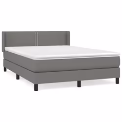 vidaXL Giroletto a Molle con Materasso Grigio Scuro 140x200cm Tessuto - Vista aggiuntiva 2
