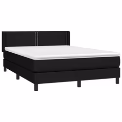 vidaXL Giroletto a Molle con Materasso Nero 140x200 cm in Tessuto - Vista aggiuntiva 3