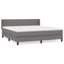 vidaXL Giroletto a Molle con Materasso Grigio Scuro 180x200 cm Tessuto - Vista aggiuntiva 2