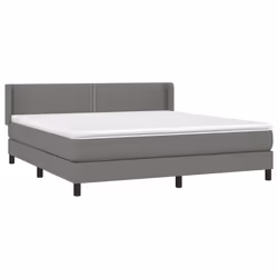 vidaXL Giroletto a Molle con Materasso Grigio Scuro 180x200 cm Tessuto - Vista aggiuntiva 3