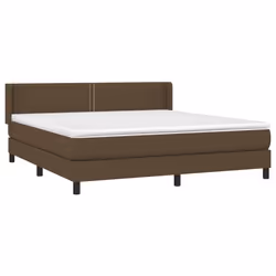 vidaXL Giroletto a Molle con Materasso Marrone Scuro 180x200cm Tessuto - Vista aggiuntiva 3